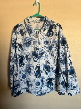 C. C. Daniel Blue Floral Jacket - Women's Lightweight Coat